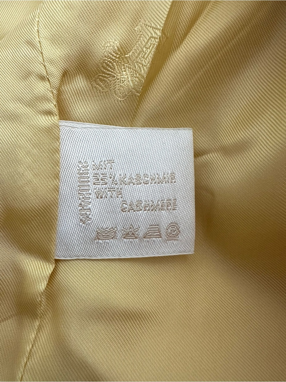 ESCADA Margaretha Ley Vintage Butter Yellow Belted Blazer Wool Cashmere 42 / 12 - Picture 13 of 14